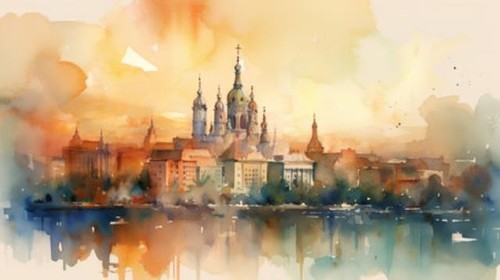 Wandbild aquarellzeichnung - wandbild:,