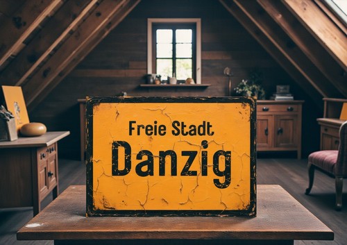Ortsschild freie stadt - stadt, danzig