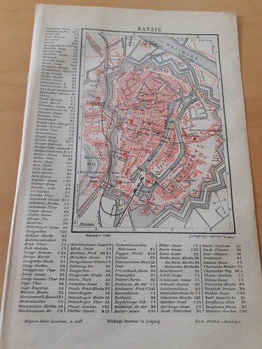 Stadtplan danzig 1895 - danzig, um